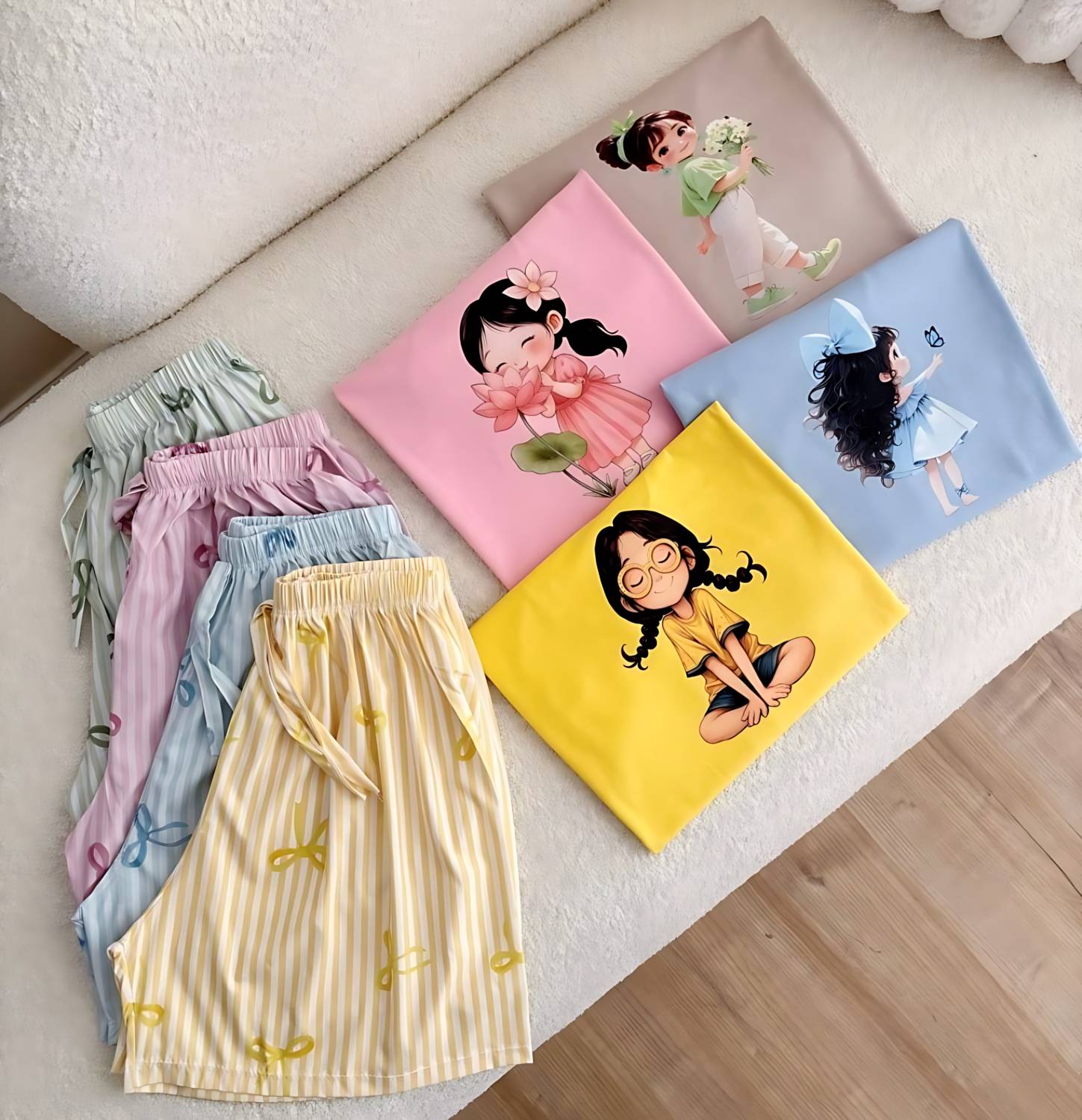 تیشرت شورتک پینترسیتی زیبا وجذاب تنخور عالی در رنگبندی 🎀 🎀 کد ۱۵۷۹۹ دلتا