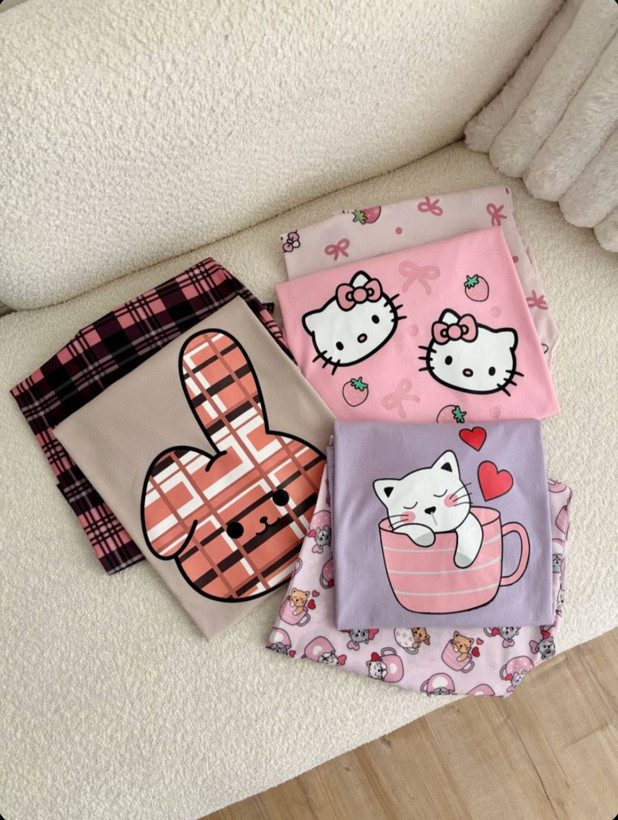ست تیشرت شلوار عروسکی قواره بزرگ ۳ زیبا وشیک تنخور عالی در رنگبندی 🎀 🎀 کد ۱۵۴۸۲ دلتا