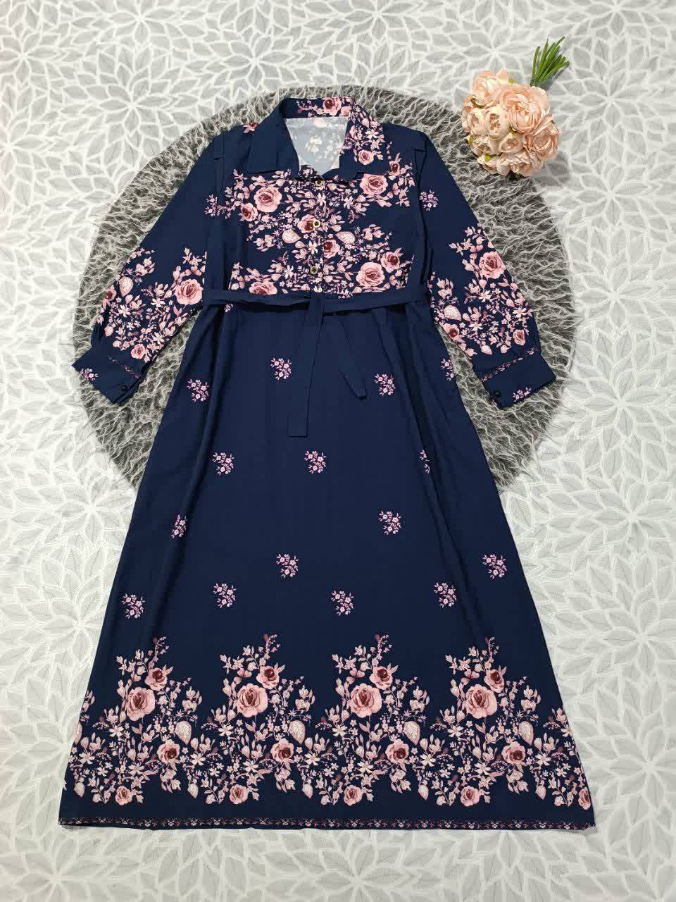 پیراهن گلستان جلو دکمه جیب دار زیبا وجذاب تنخور عالی در رنگبندی 🎀 🎀 کد ۱۵۹۷۰ دلتا