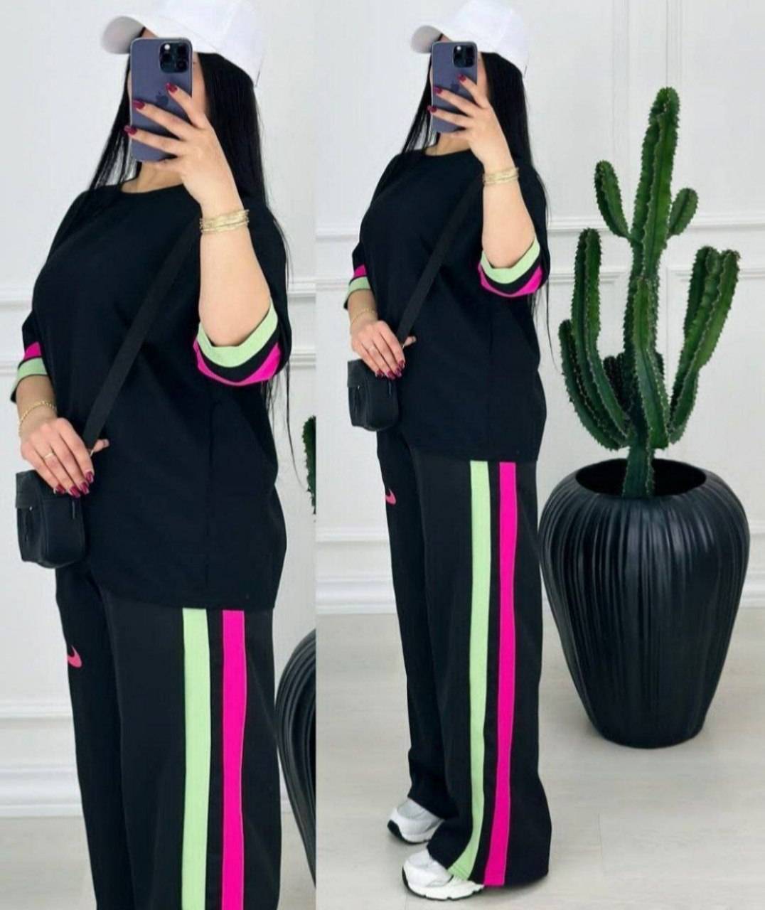 ست تیشرت شلوار آیوار زیبا و اسپرت 😍🌱✅10477الیشکا