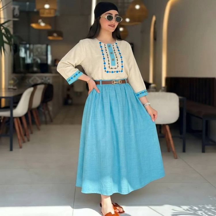 ست شومیز دامن ژیوا زیبا و شیک در رنگ بندی کد 7318الیشکا