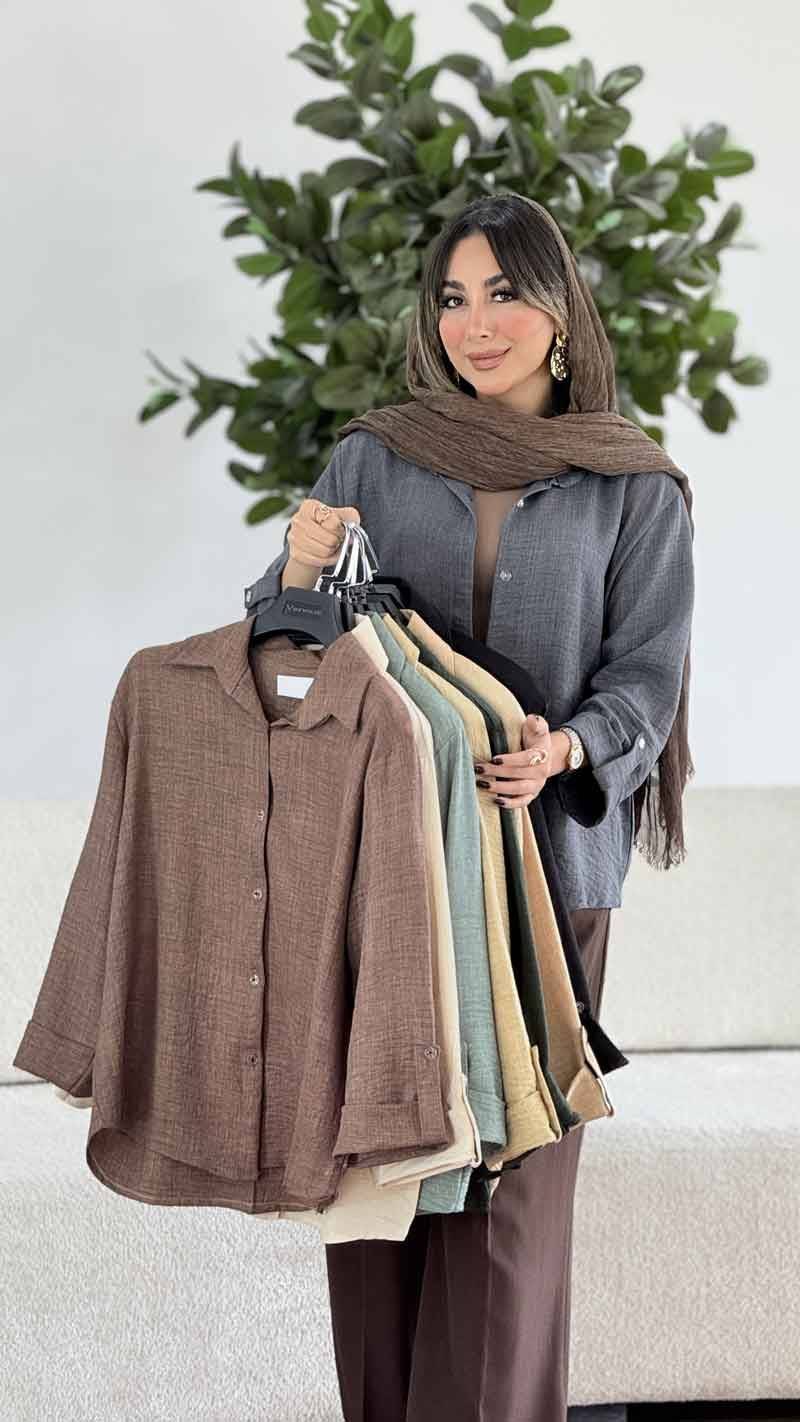 شومیز مانتویی بلانکا شانتون صوفیا درجه یک در رنگ بندی کد 16022الیشکا