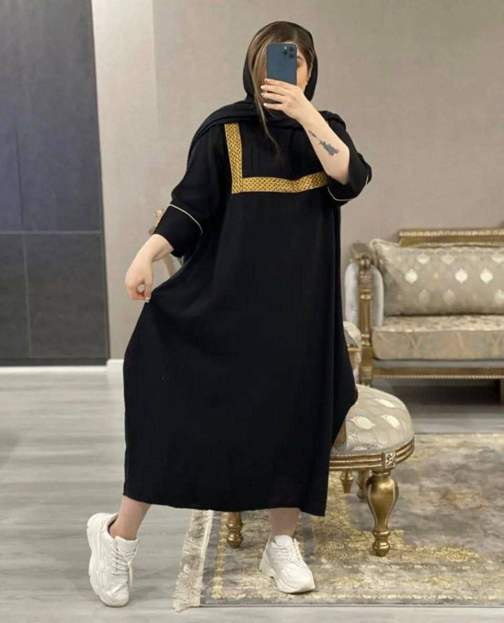 مانتو عبایی محرمی نوار طلایی 🖤💛کد 250 شیک و مد