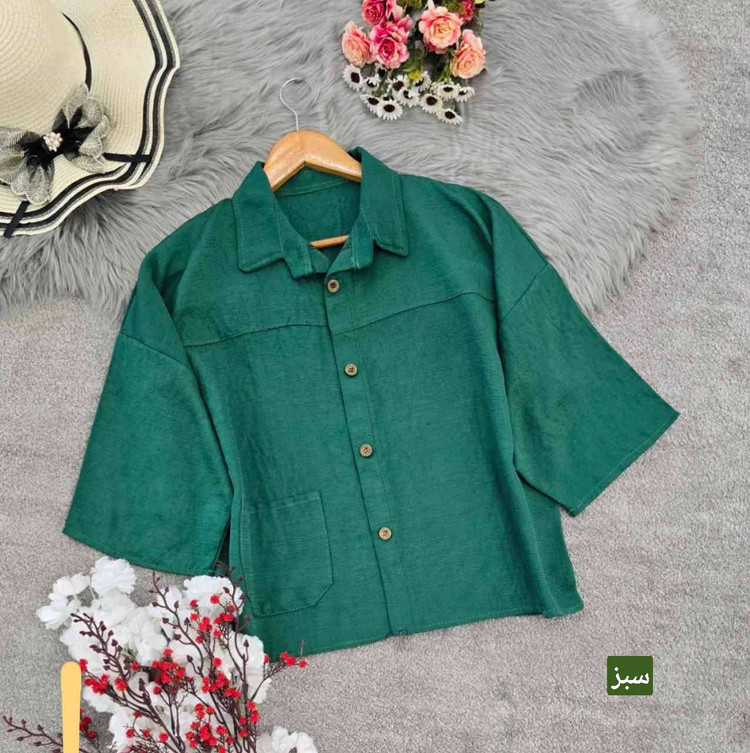 شومیز باکسی کسمه تنخور زیبا و رنگ بندی شیک 🎀🥰کد 15905 کلار