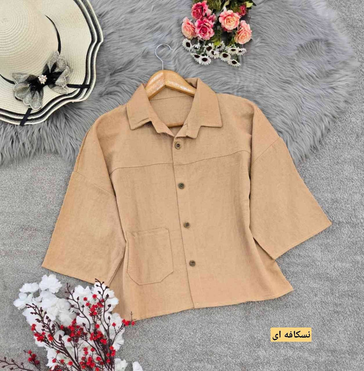 شومیز باکسی کسمه تنخور زیبا و رنگ بندی شیک 🎀🥰کد 15905 کلار