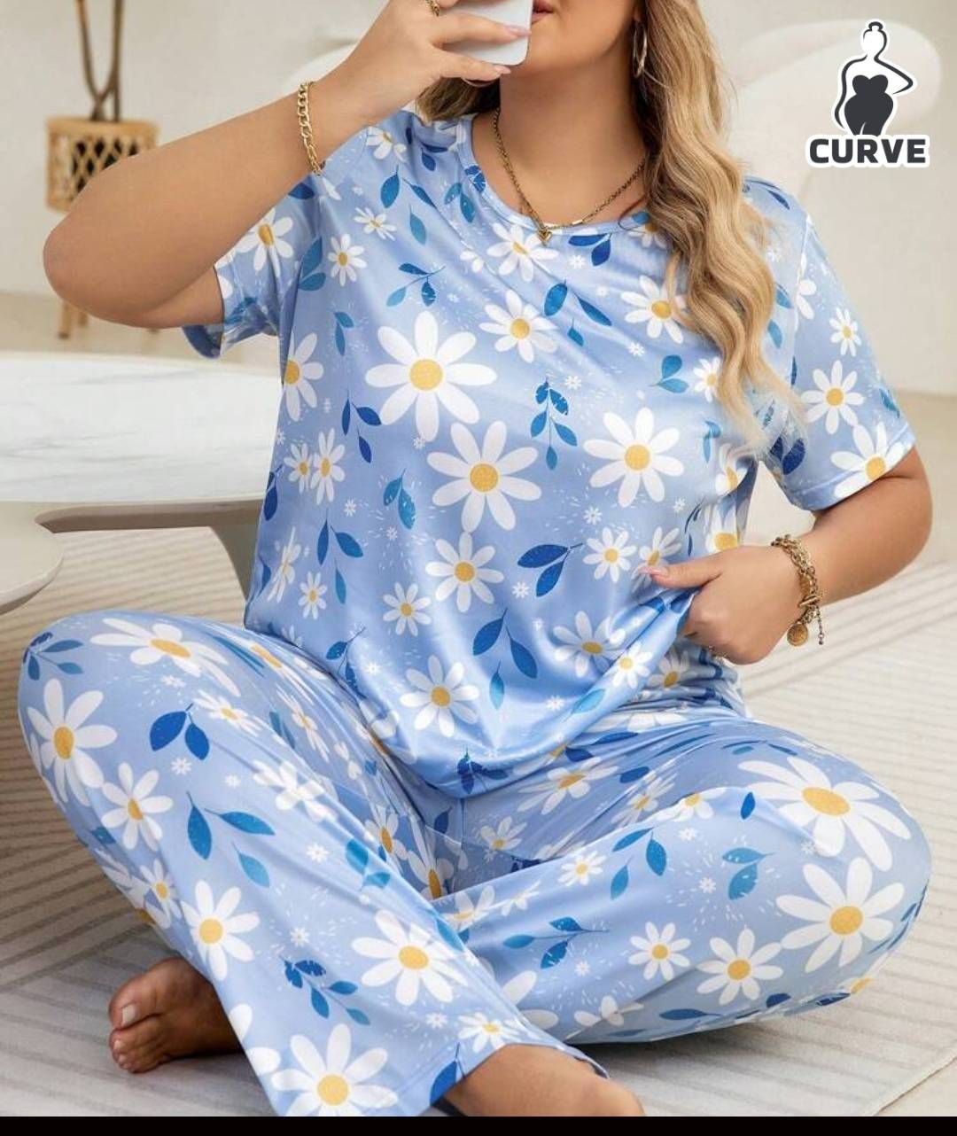 ست بلوز و شلوار راحتی نخ پنبه 🍒🌌۲۵۶۰ بزمی