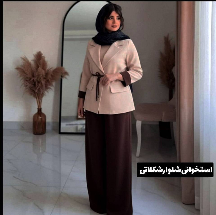 کت و شلوار آزیتا شیک و مجلسیدر رنگبندی عالی کد 5306 سیمو