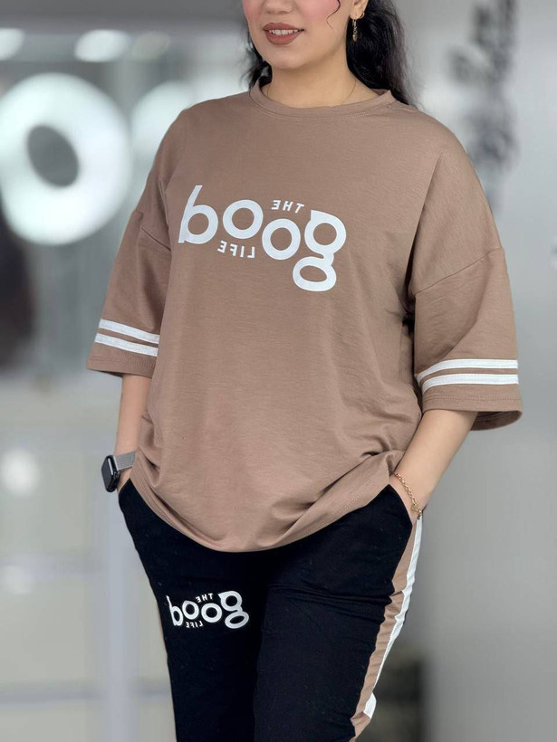 ست تیشرت شلوار goodزیبا و شیک 😍✅16129الیشکا