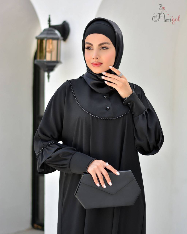 مانتو عبایی رضوانه زیبا و شیک کیفیت عالی 😍✅4109آمیگل