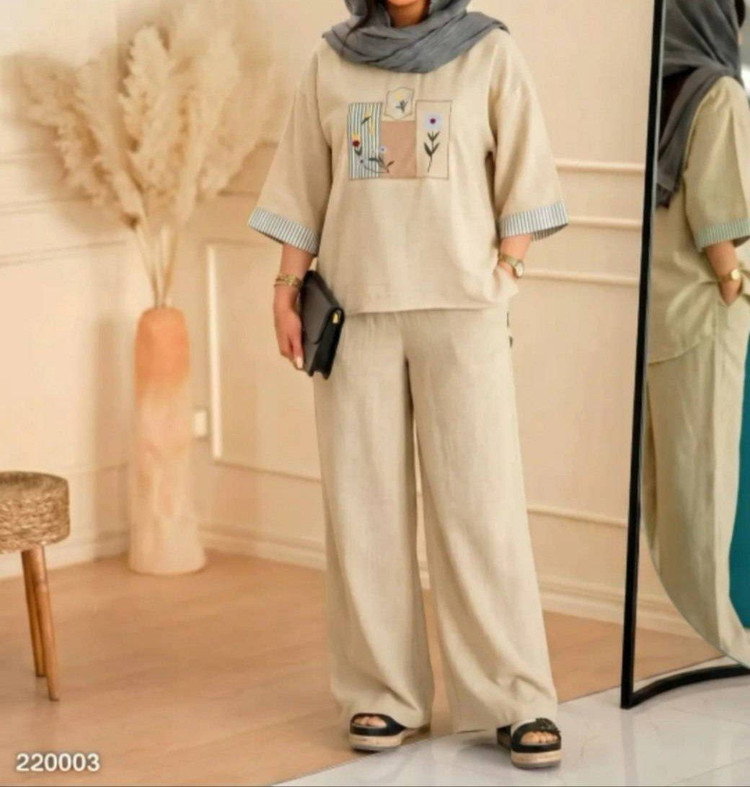 تونیک و شلوار تیکه دوزی 🌈🛍🎀🎀۱۰۱۲۵ نفیس