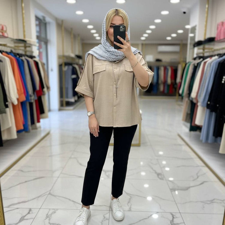شومیز نادیا در رنگ بندی زیبا تابستانه 😍💙کد 10568 کلار
