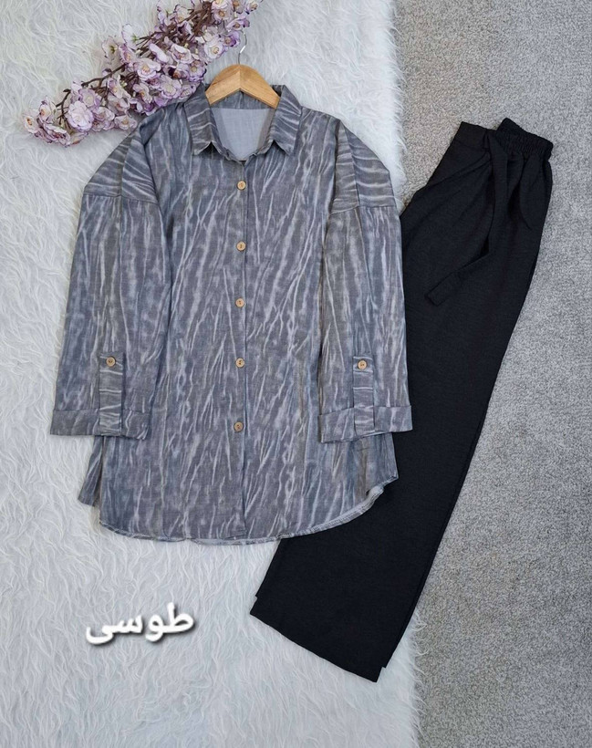 ست شومیز شلوار لاریس درجه یک زیبا وشیک تنخور عالی در رنگبندی 🌈 🌈 کد ۱۶۴۱۲ فاروین