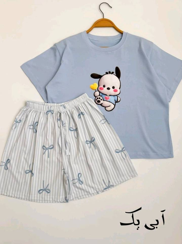 تیشرت شورتک پینترسیتی ۲زیبا وشیک تنخور عالی در رنگبندی زیبا 🎀 🎀 کد ۱۶۴۴۱ دلتا
