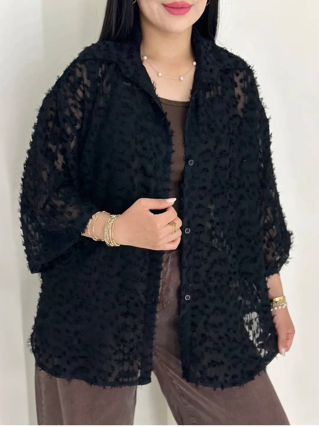 شومیز محرمی روژا تنخور زیبا و شیک 🖤😍کد 16373 ترمه