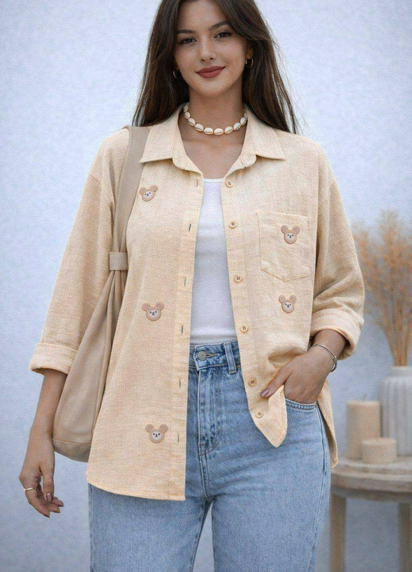 شومیز عروسکی تدی تنخور شیک و رنگ بندی تابستانه 🥰😍کد 570 آدراپانا