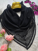 روسری مزونی ماهک زیبا وشیک کیفیت عالی تکرنگ مشکی 😍 😍 کد ۱۶۳۵۱ ستشو