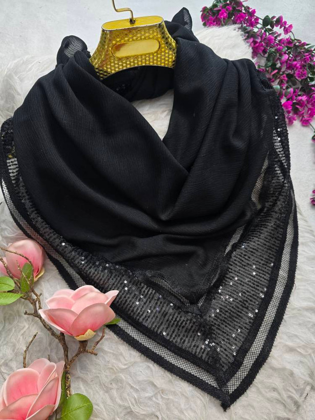 روسری مزونی ماهک زیبا وشیک کیفیت عالی تکرنگ مشکی 😍 😍 کد ۱۶۳۵۱ ستشو