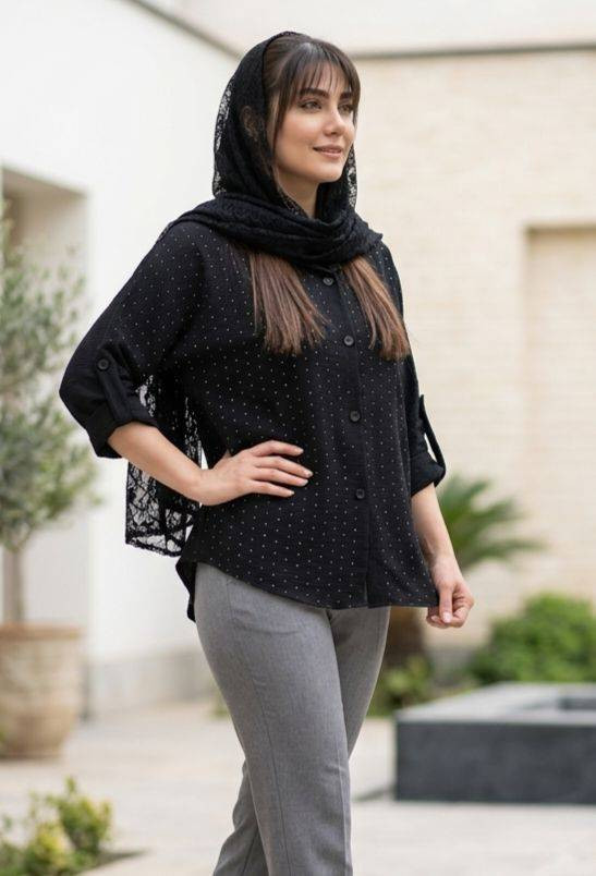 شومیز مجلسی بزایاق درجه یک تک رنگ زیبا کد 100573 ارغوان