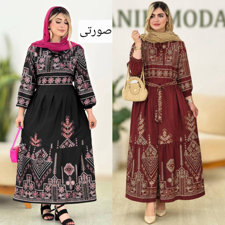 پیراهن ساحلی سنتی زیبا وشیک تنخور عالی در رنگبندی 🌈 🌈 کد ۱۲۸۷۴ ستشو