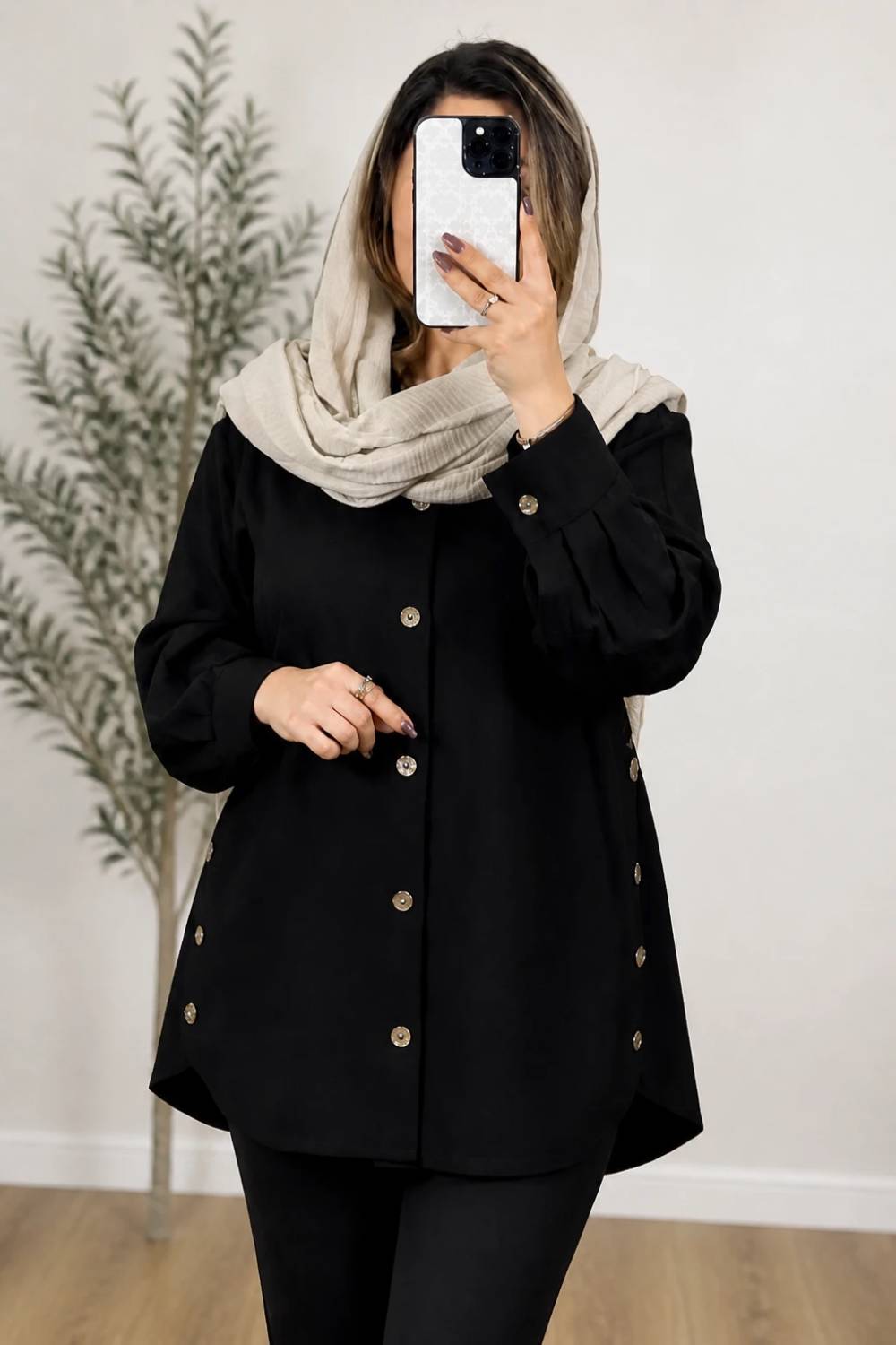 شومیز بغل دکمه بابوس سه نخ زیبا وشیک تنخور عالی تکرنگ 🌈 🌈 کد ۱۶۷۰۵ ستشو