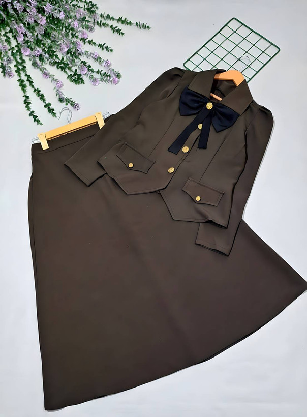 کت دامن پاپیون رنگ بندی زیبا و خاص 🥰❤️کد 642 آدراپانا