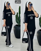 ست تیشرت و شلوار loewe در رنگ بندی زیبا با کیفیت عالی کد 2651 شایسته