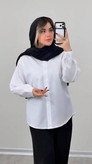 شومیز سفید ساده جذاب و کاربردی با کیفیت عالی کد 6114 شایسته