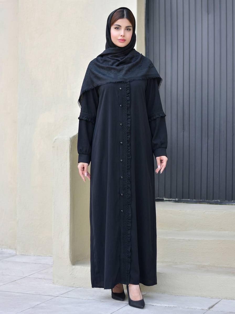 مانتو عبایی جیب دار آفاق کیفیت عالی 😍✅16735آمیگل