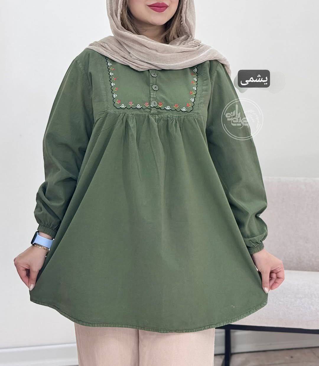 مانتو عروسکی الیاف موژان با کیفیت عالی در رنگ بندی کد 6840 شایسته