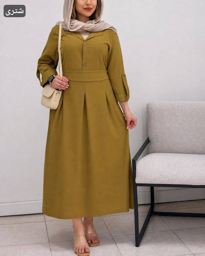 پیراهن مانتویی فاریاب با کیفیت عالی در رنگ بندی زیبا کد 12055 شایسته