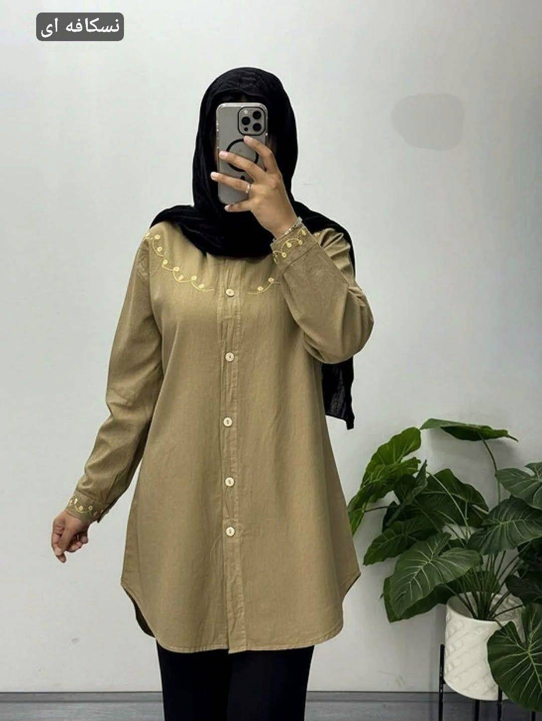 مانتو الیاف طلا در رنگ بندی زیبا و با کیفیت کد 12160 شایسته