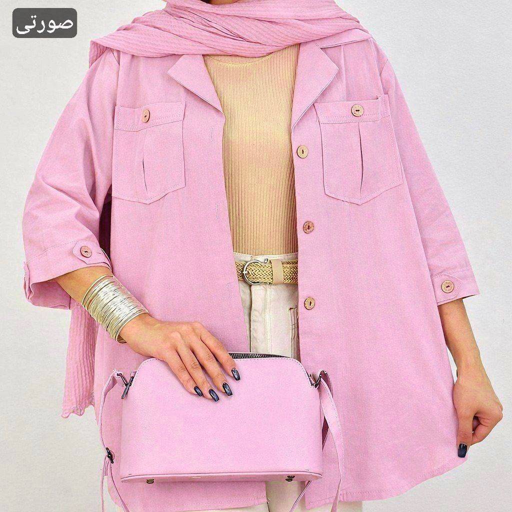 مانتو آستین فلشی کتان لینن نچرال در دو رنگ کد 6113 شایسته