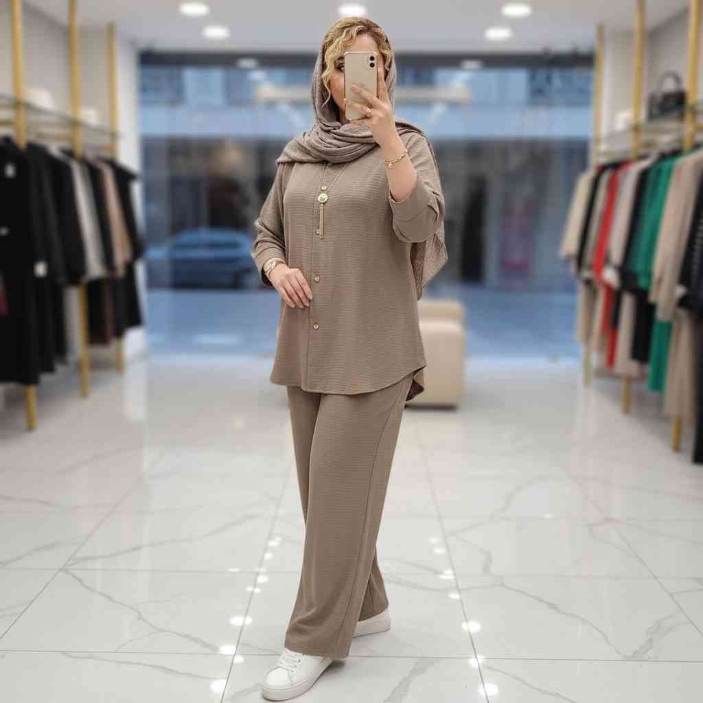 ست محانتو و شلوار بیسکویتی مراکشی 🛍🌈💞🎀۶۹۲۷ والیا