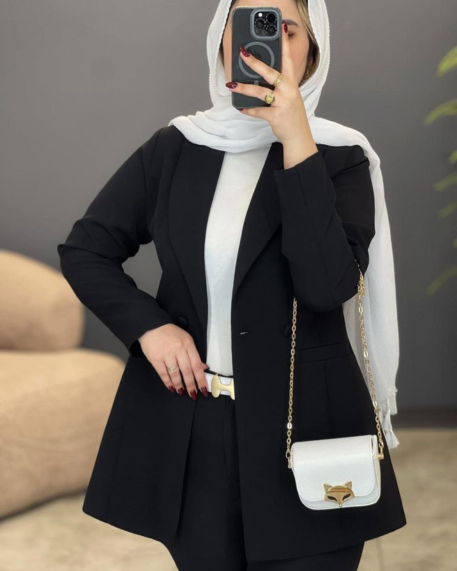 ست کت و شلوار نفس ویژه محرم مازراتی اعلا تک رنگ مشکی کد5591 سیمو