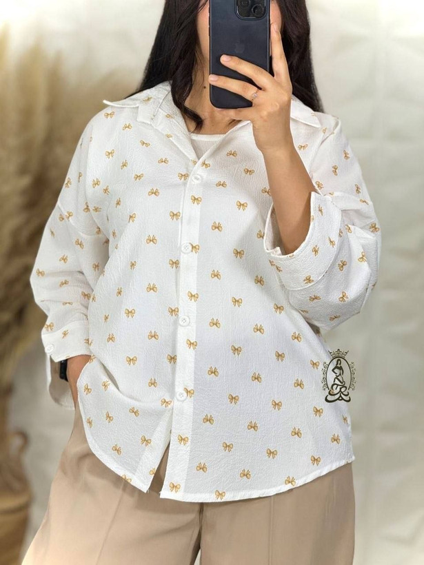 شومیز جذاب پاپیون بیسکویتی طرح پاپیون 💯🛍🌈🎀۷۵۹۸۵ شهرزاد