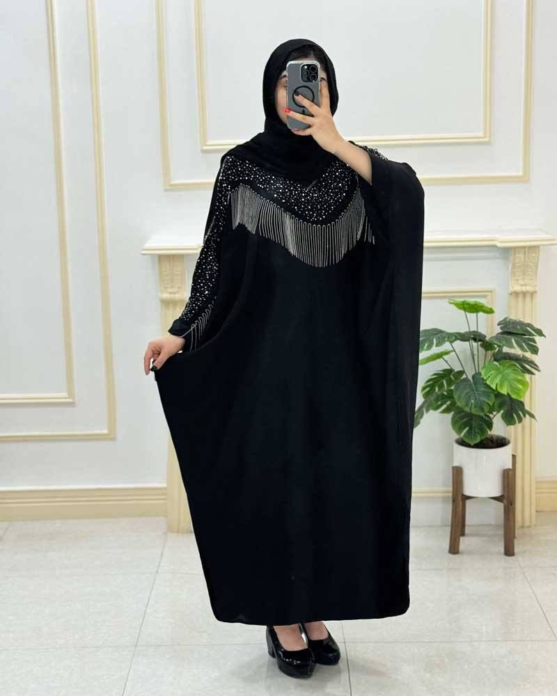 مانتو عبایی سلنا کرپ اطلس ۷۵۹۹۰ شهرزاد 💯🛍🌈🎀