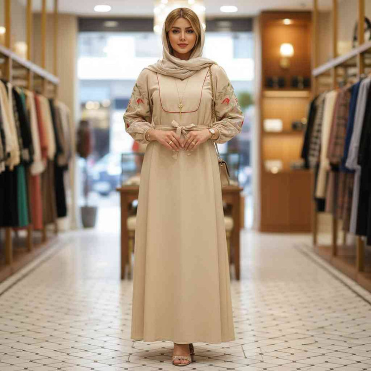 کفتان بلند گلدوزی نازگل با کیفیت عالی در رنگ بندی کد 7059 والیا