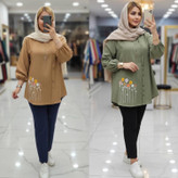تونیک جلو دکمه شانتون گلدوزی اعلا با قیمت باورنکردنی به دلیل تک رنگ شدن کد 15421 والیا
