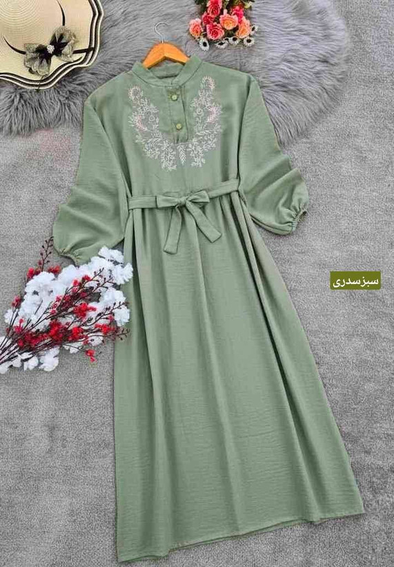 کفتان بلند گلدوزی ترمه شانتون اعلا در رنگ بندی کد 7607 والیا