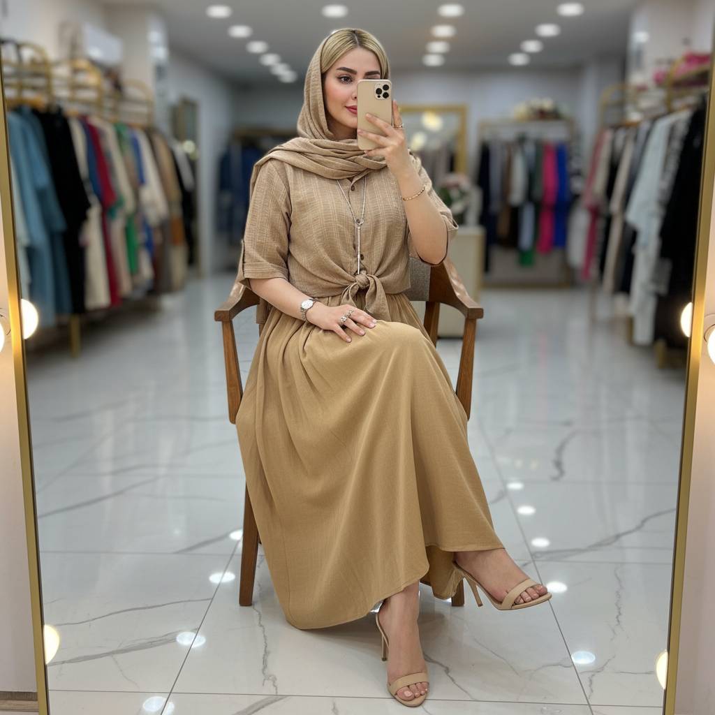 ست شومیز گره ای و دامن حدیث با کیفیت در رنگ بندی کد 16530 والیا
