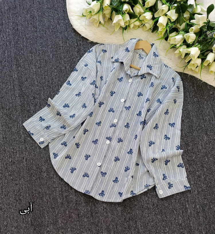 شومیز پاپیون کراش نخی درجه یک زیبا وشیک تنخور عالی 🥰🥰کد۱۸۰۰۷ مدلند