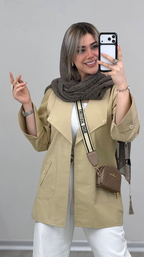 مانتو لنین یقه انگلیسی رونا با کیفیت در رنگ بندی کد 8237 سارین