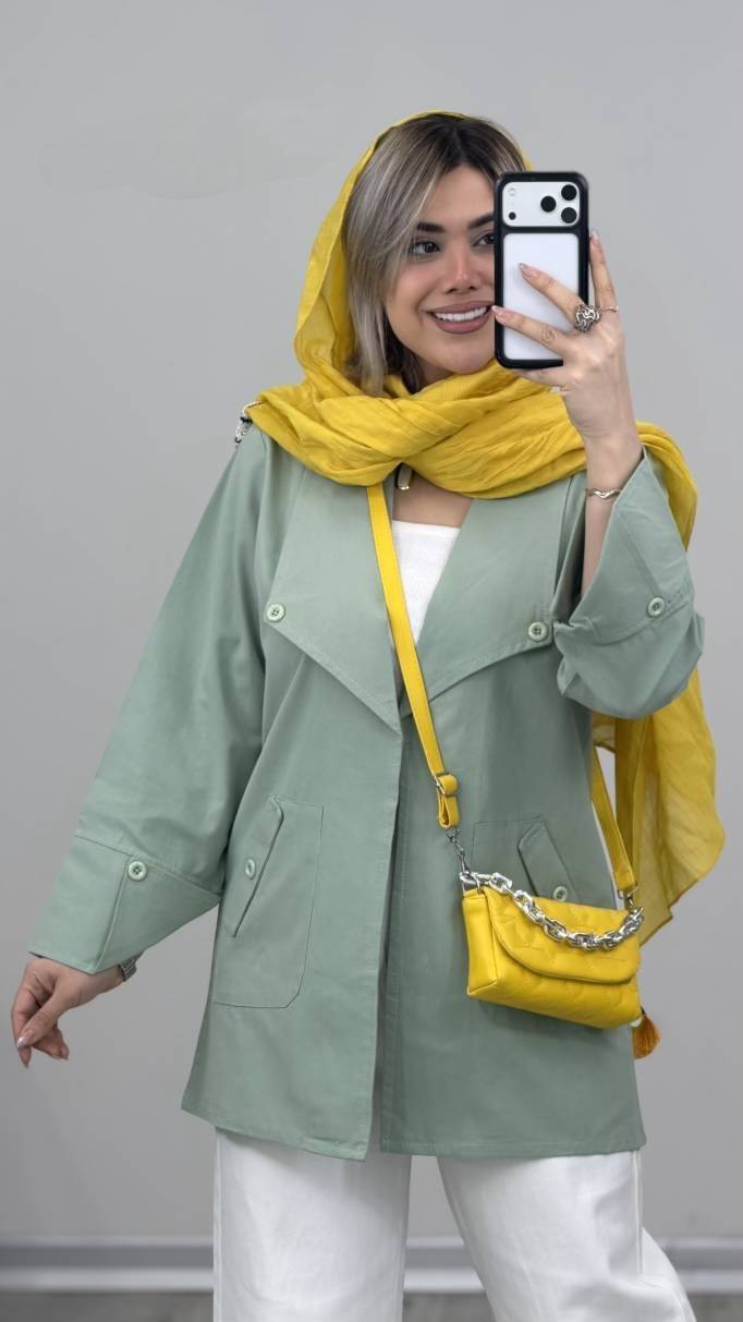مانتو لنین یقه انگلیسی رونا با کیفیت در رنگ بندی کد 8237 سارین