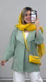 مانتو لنین یقه انگلیسی رونا با کیفیت در رنگ بندی کد 8237 سارین