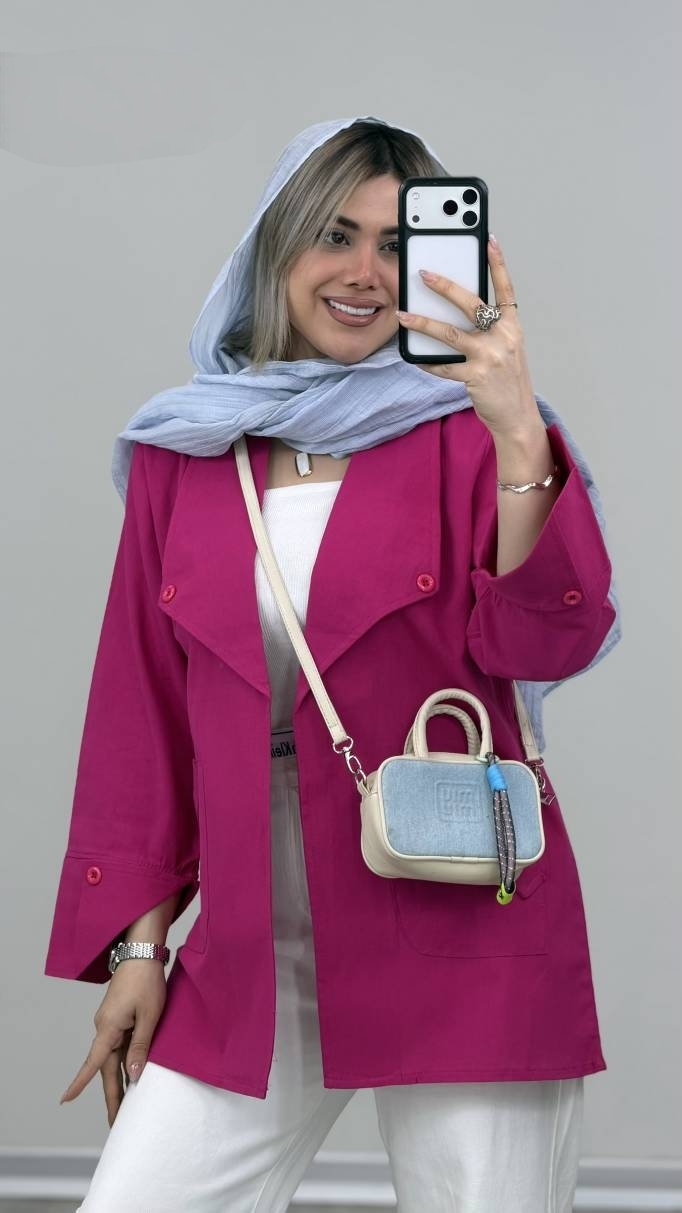 مانتو لنین یقه انگلیسی رونا با کیفیت در رنگ بندی کد 8237 سارین