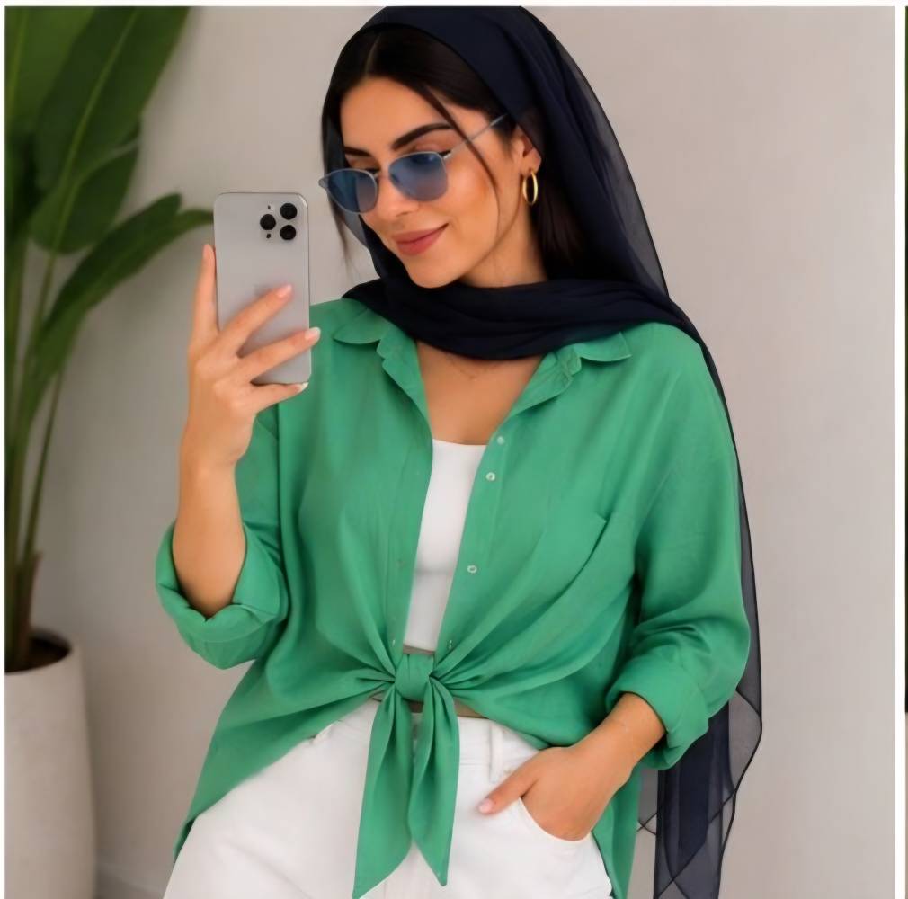 شومیز گره ای لیزری با کیفیت عالی و رنگ بندی کد 75961 تارا