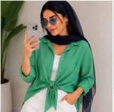 شومیز گره ای لیزری با کیفیت عالی و رنگ بندی کد 75961 تارا