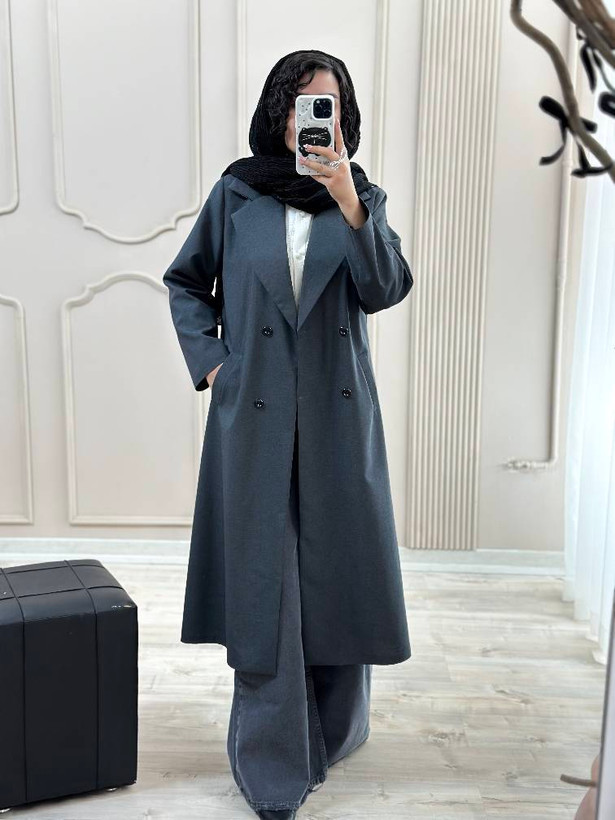 مانتو بلند دنیز زیبا و شیک ارسال 10روز کاری 😍✅15229آمیگل