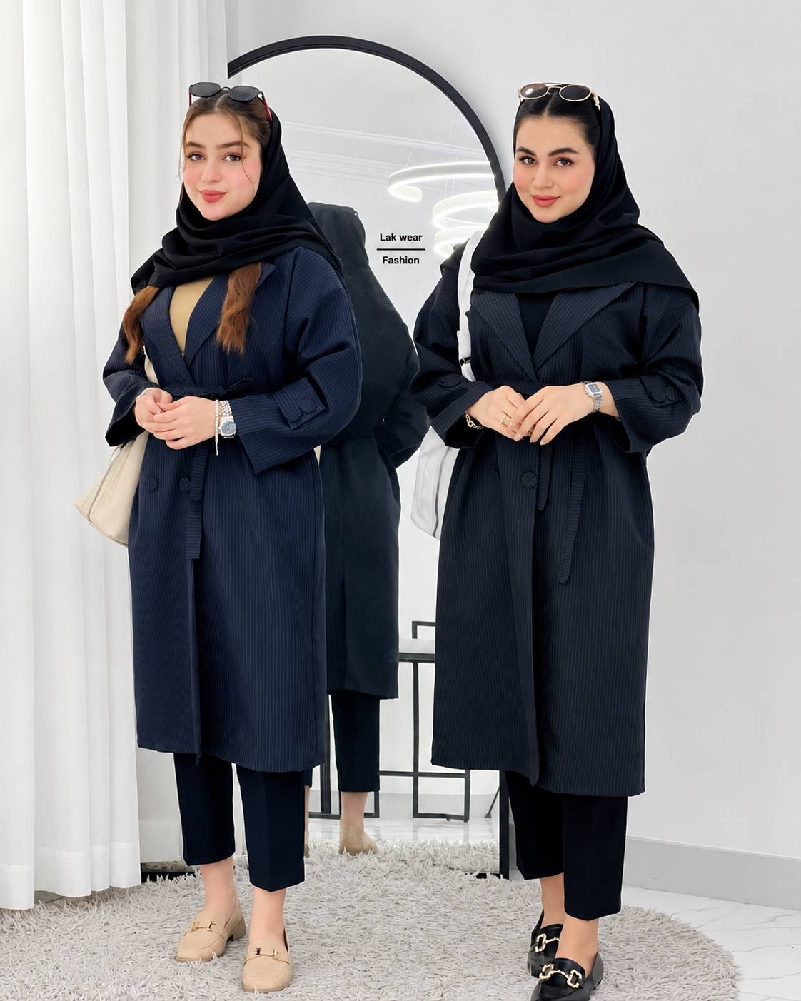 مانتو بلند دیپلمات کیانا با کیفیت عالی در دو رنگ زیبا کد 2658 شایسته