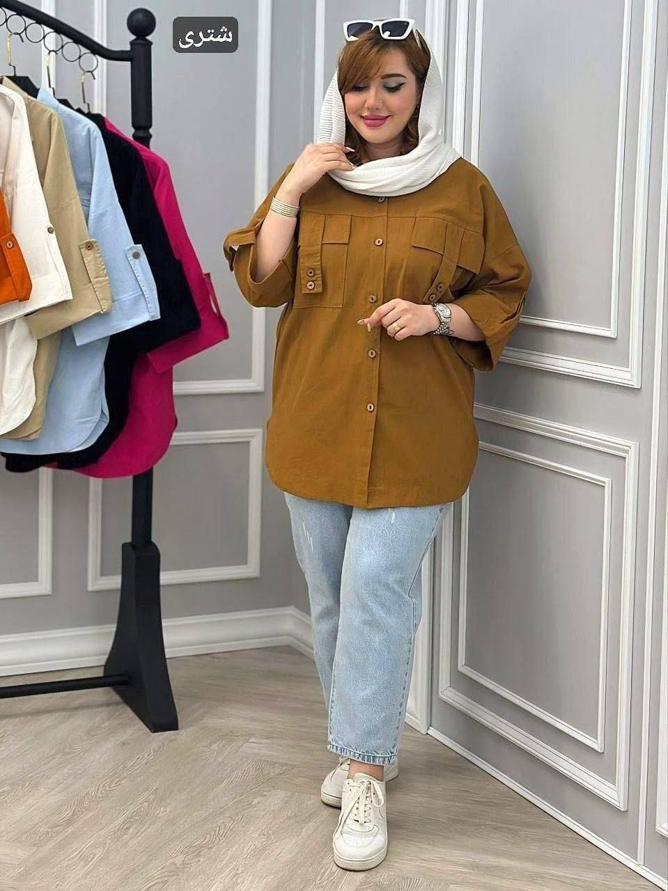 مانتو جیب صلیب لمپاره با کیفیت عالی در رنگ بندی جذاب کد 9570 شایسته